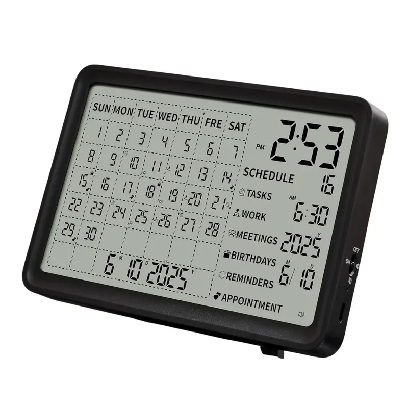 8" Digital Clock Desk Calendar W/ Schedule Reminder 1