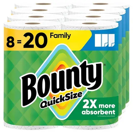8 Family Rolls Bounty Quick Size Paper Towels 1