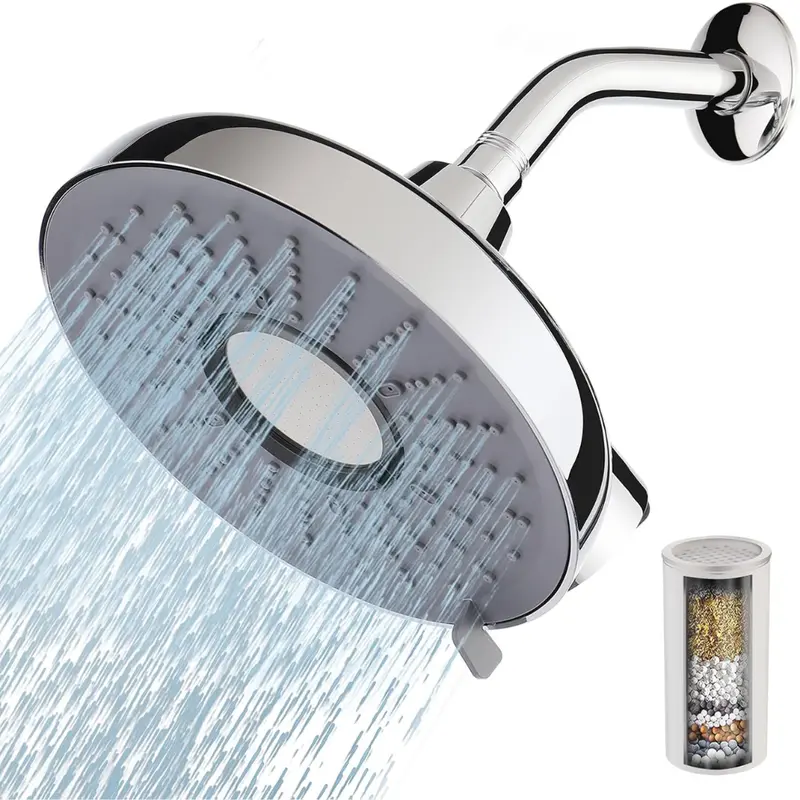 8" High Pressure Rainfall Shower Head With 15-Stage Filter 1