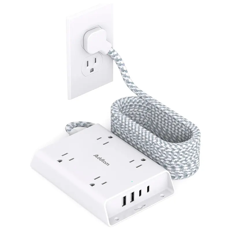 8-In-1 Addtam 10-Ft Usb-C Surge Protector Power Strip 1
