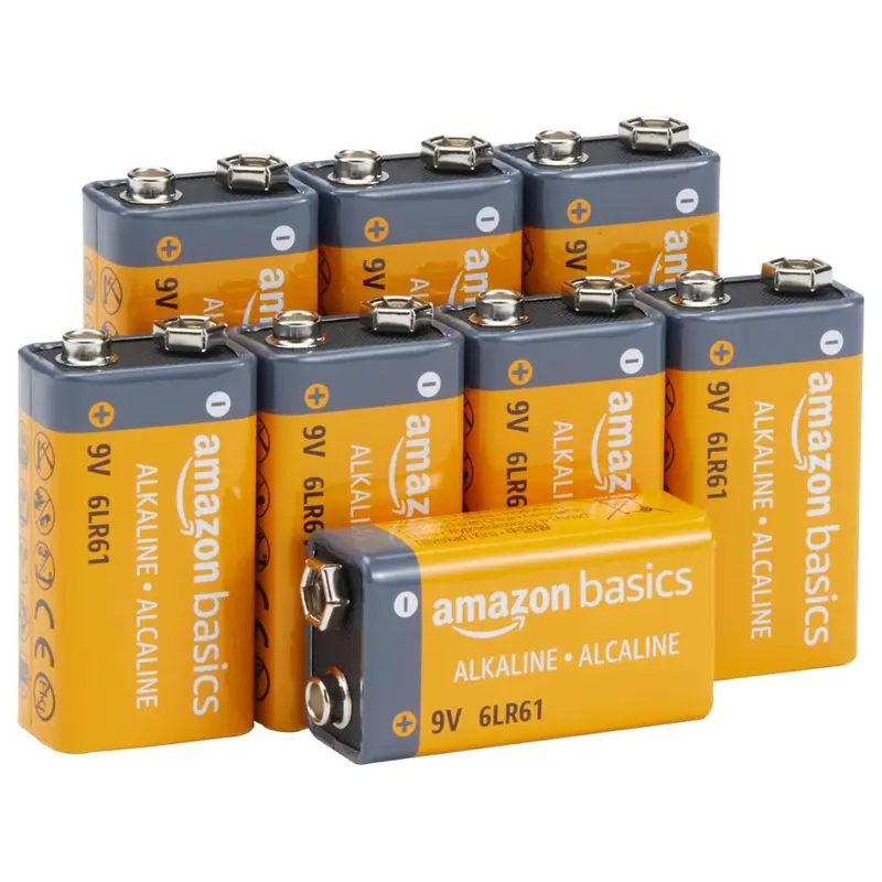 8-Pack Amazon Basics 9V Alkaline Batteries 1