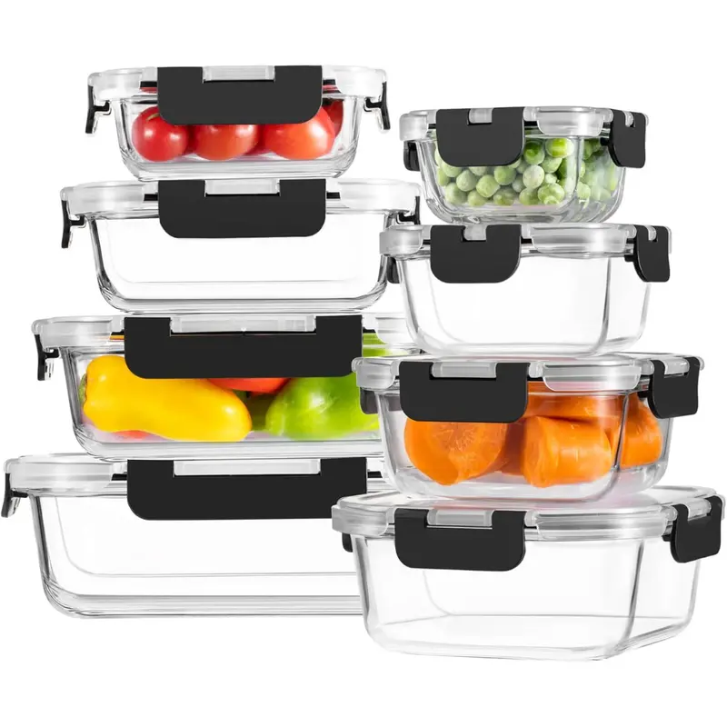8-Pack Borosilicate Glass Food Storage Containers With Lids 1