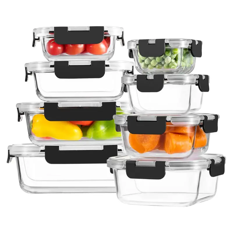 8-Pack Borosilicate Glass Food Storage Containers With Lids 1