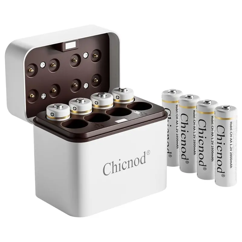 8-Pack Chicnod Type-C Smart Rechargeable Aa Batteries With Charger 1