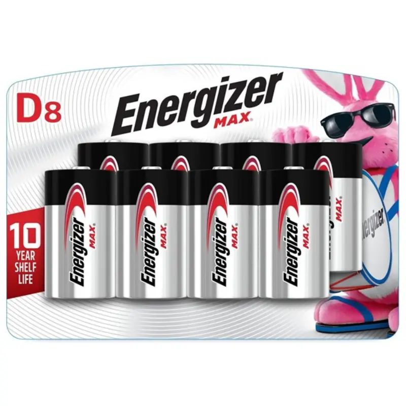 8-Pack Energizer Max D Cell Alkaline Batteries 1