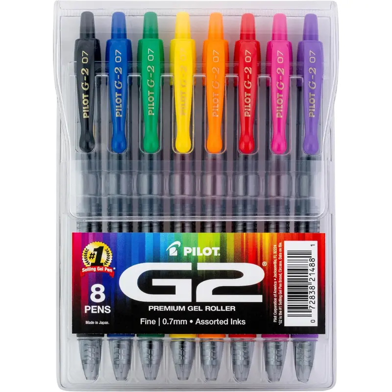8-Pack Pilot Fine Point 0.7 Mm G2 Premium Gel Roller Pens 1