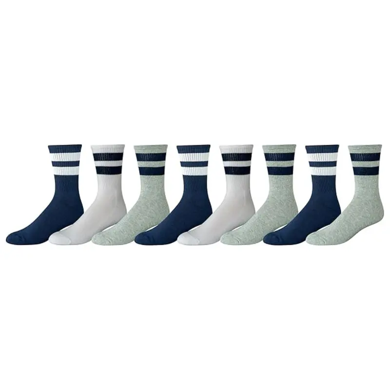 8-Pairs Amazon Essentials Men's Retro Stripe Crew Sock 1