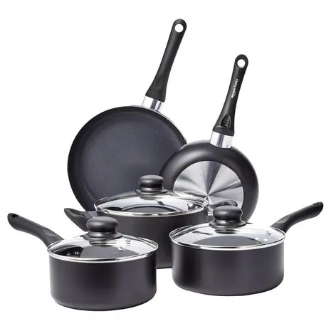 8-Piece Amazon Basics Ceramic Non-Stick Cookware Set 1
