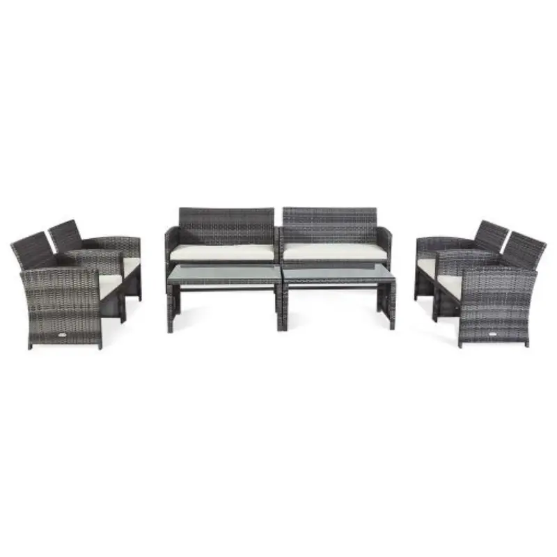 8-Piece Costway Rattan Outdoor Patio Furniture Set (Various) 1