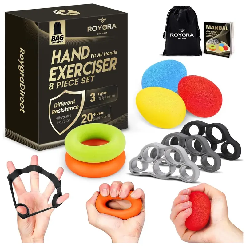 8-Piece Grip Strength Trainer Hand Exercise Kit 1