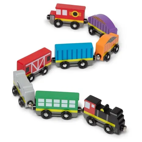 8-Piece Melissa & Doug Wooden Cars Magnetic Train Set 1
