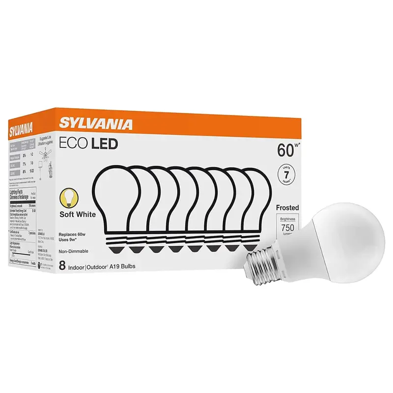 8 Sylvania Eco Led A19 Light Bulbs 1