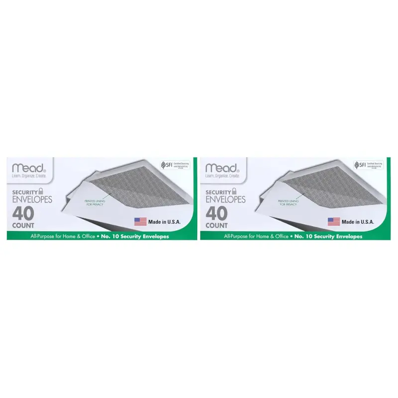80-Count Mead 4-1/8" X 9-1/2" Security Tinted #10 Envelopes 1
