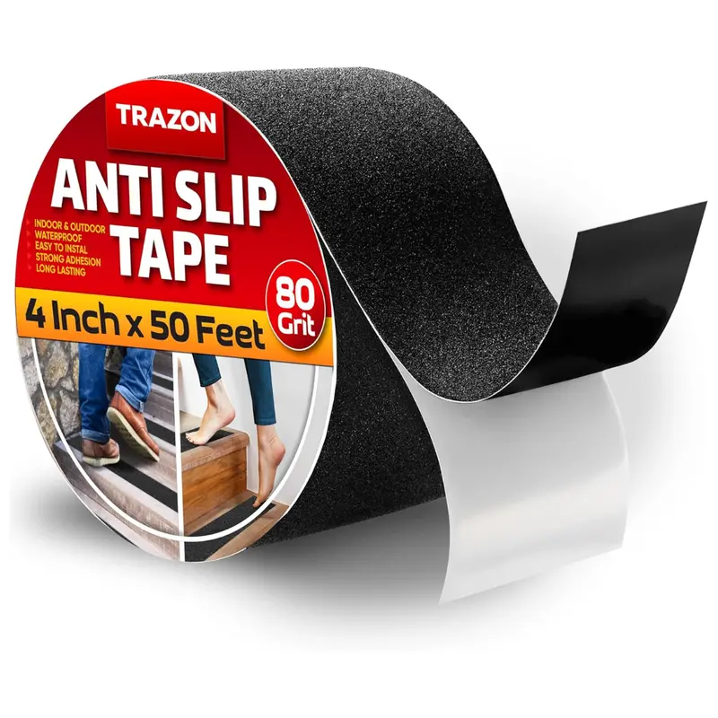 80 Grit Waterproof 4" X 50' Heavy Duty Anti Slip Grip Tape For Stairs 1