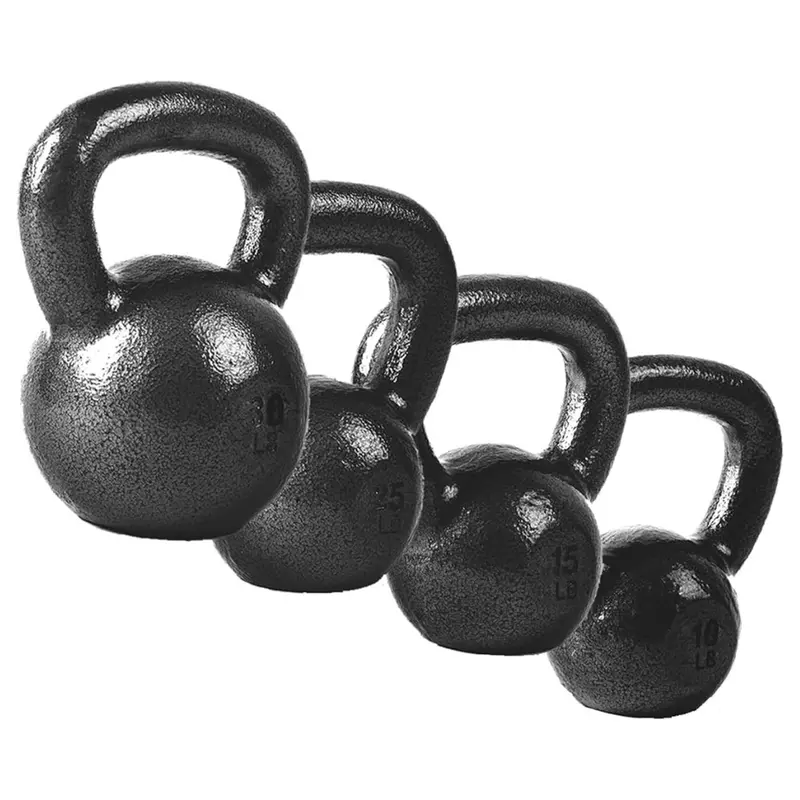 80-Lb Cap Barbell Cast Iron Kettlebell Set (30Lb, 25Lb, 15Lb, 10Lb) 1