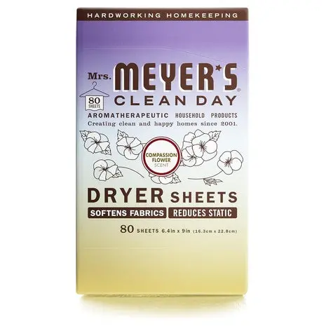 80 Mrs. Meyer's Clean Day Dryer Sheets (2 Scents) 1