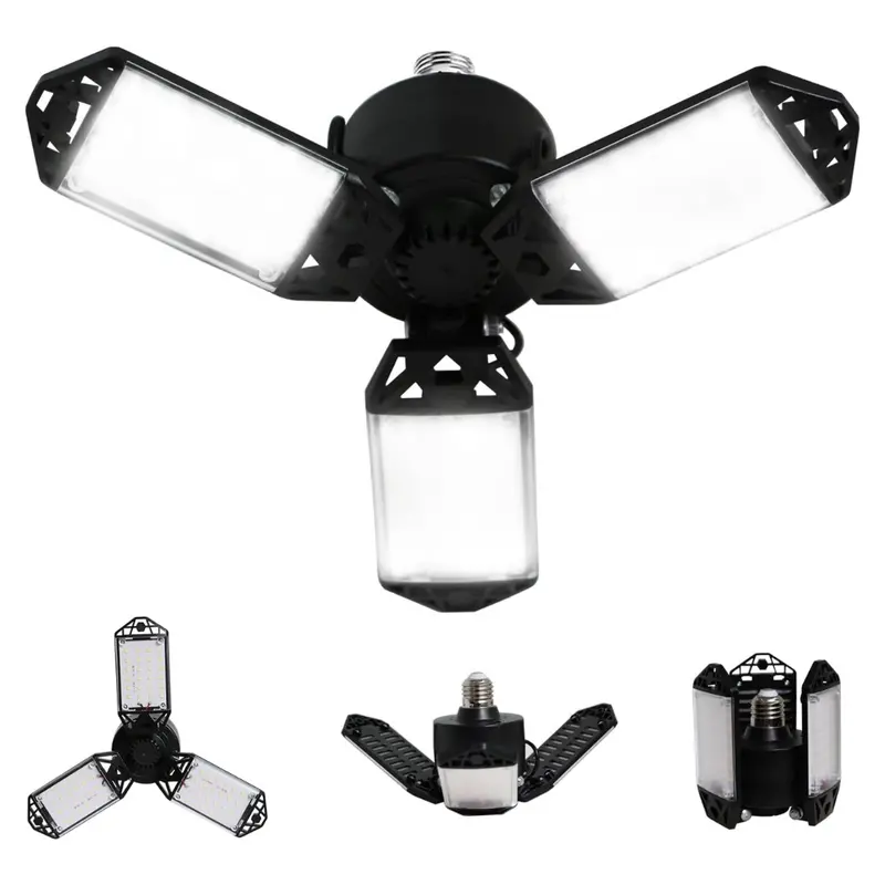 80W Led Garage Ceiling Light With 8000 Lumens 3 Adjustable Panels 1