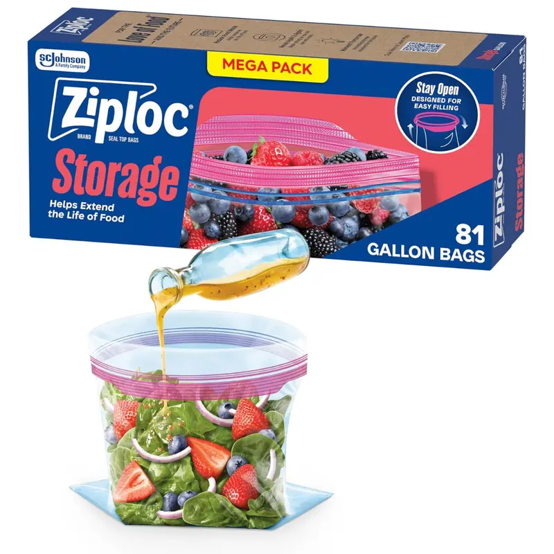 81-Count Ziploc Gallon Food Storage Bags 1