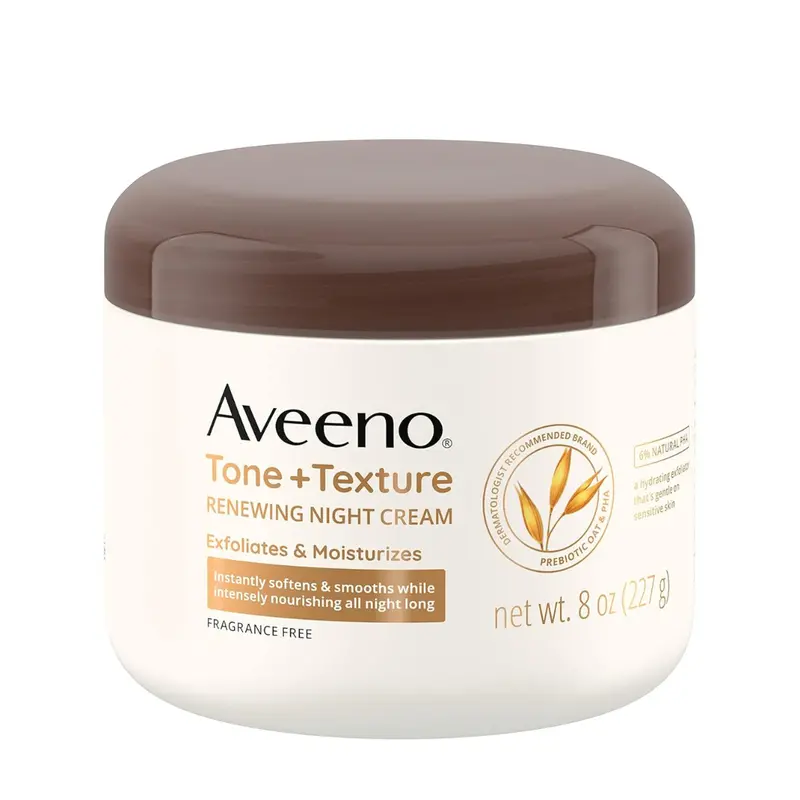 8Oz Aveeno Tone + Texture Renewing Body Night Cream 1