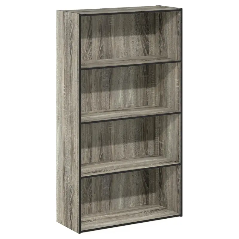 9.4" X 23.6" X 41.7" Furinno 4-Tier Pasir Open Bookshelf 1