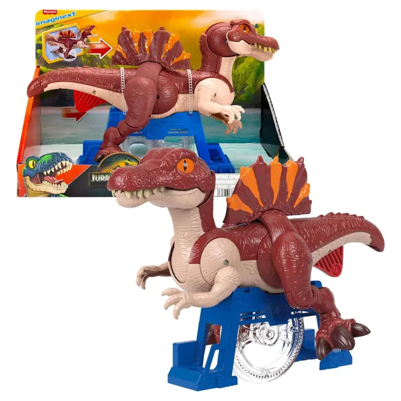 9" Imaginext Jurassic World Rebirth Sprinting Spinosaurus Dinosaur Toy 1