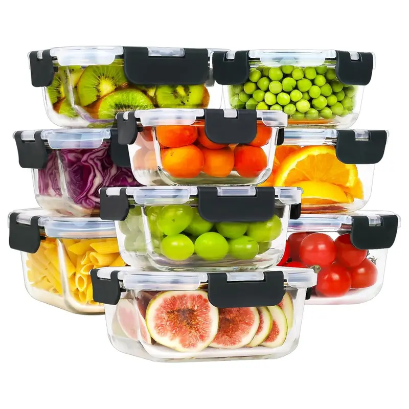 9-Pack Homberking Glass Food Storage Containers With Lids 1