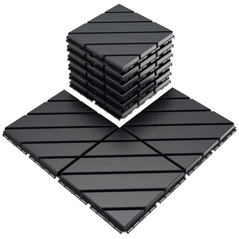 9-Pack Waterproof Plastic Interlocking Flooring Deck Tiles (12" X 12") 1
