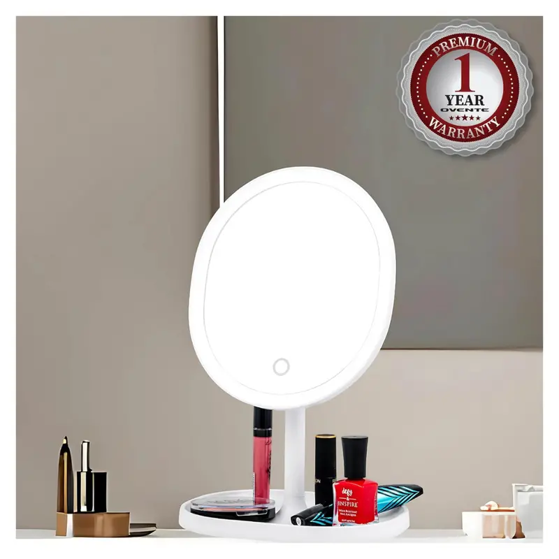 9" Rechargeable Lighted Tabletop Makeup Mirror 1