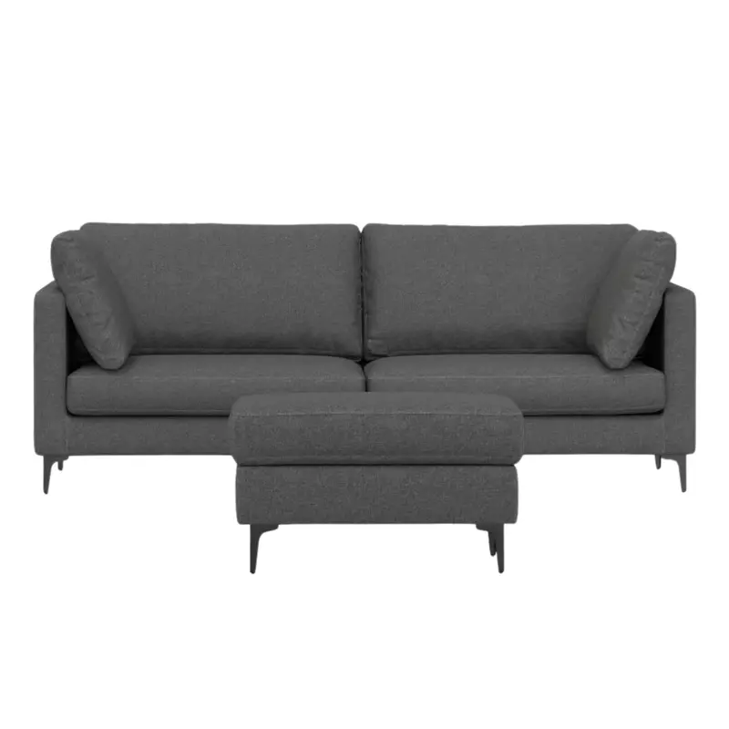90" Lana Mid Century Sofa With Ottoman Set 1