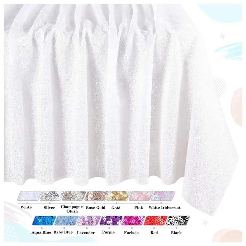 90" X 90" Queendream Sequin Fabric Tablecloth 1