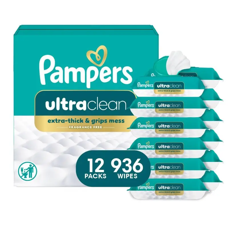 936-Count (12Pk X 78Ct) Pampers Ultra Clean Baby Wipes 1
