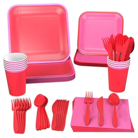 96-Piece Crayola Color Pop Red/Pink Party Set 1