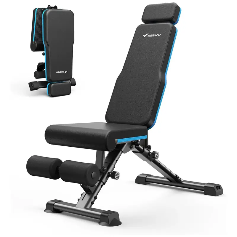 990Lbs Adjustable Utility Weight Bench With Extended Head Support 1