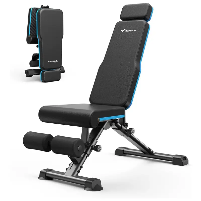 990Lbs Adjustable Utility Weight Bench With Extended Head Support 1