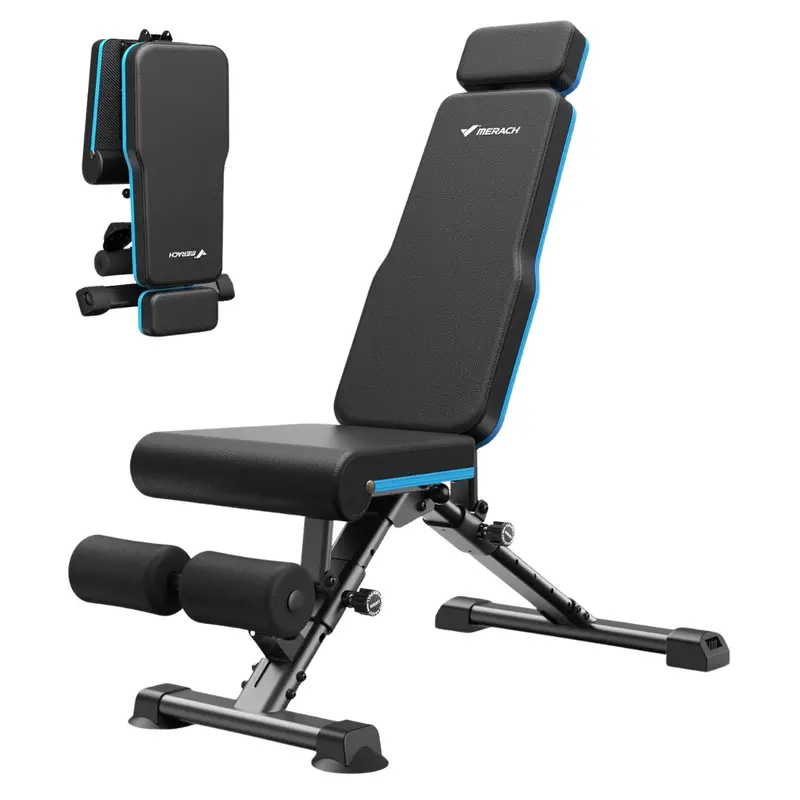 990Lbs Adjustable Utility Weight Bench With Extended Head Support 1