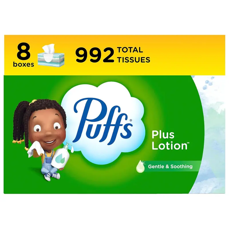 992-Count (8-Pack X 124-Count) Puffs Plus Lotion Facial Tissues 1