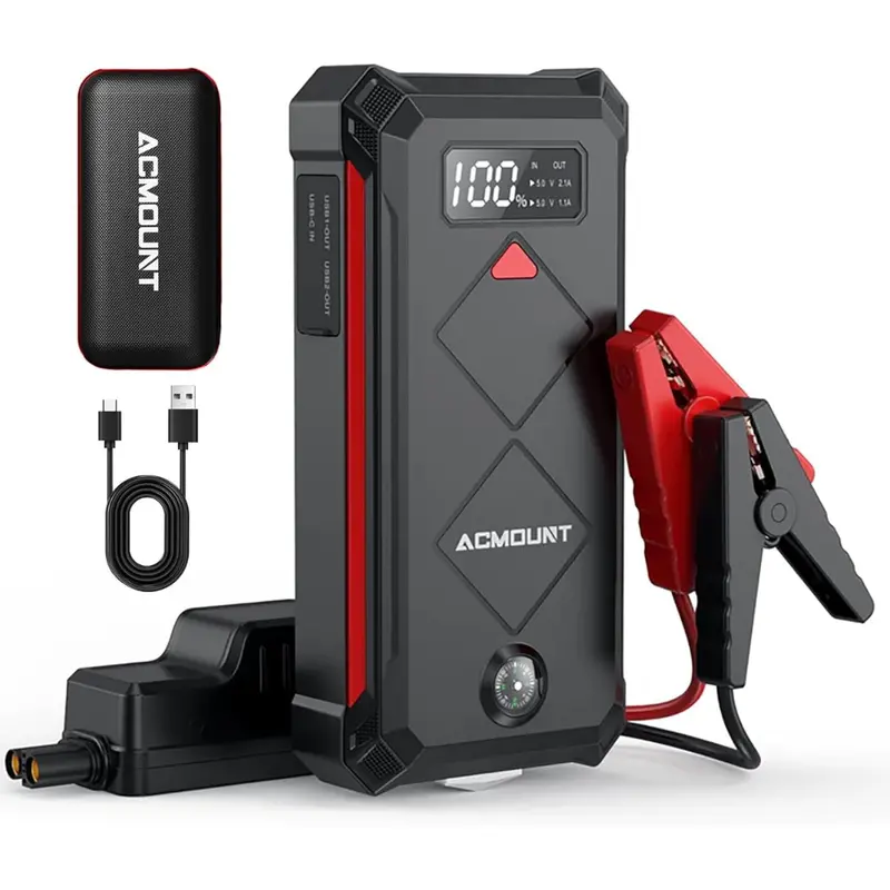 Acmount 5000A 12V Car Jump Starter W/ 20000Mah Power Bank 1