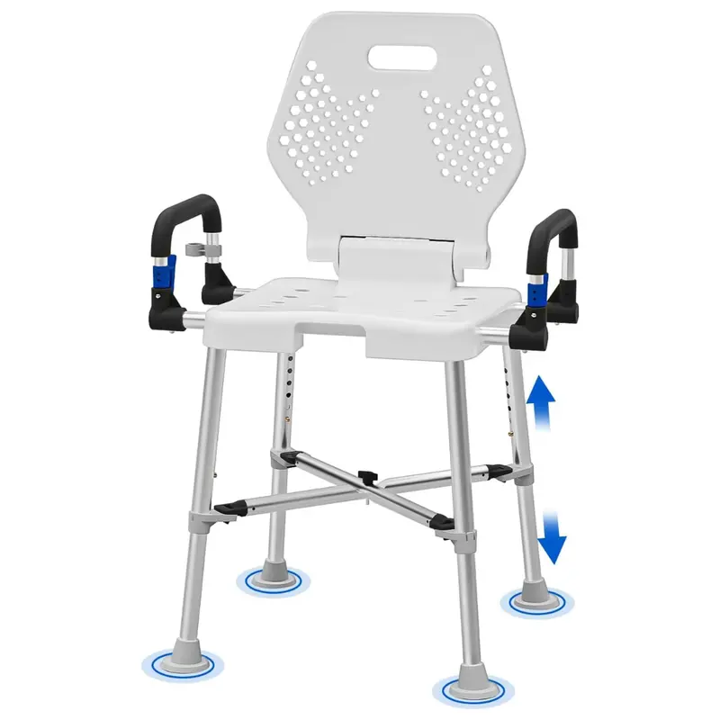 Adjustable Shower Chair With Arms & Back (500 Lbs Capacity) 1