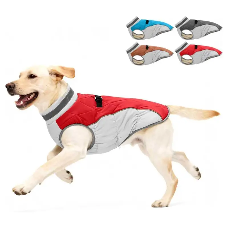 Adjustable Winter Dog Jacket With Built-In Harness 1