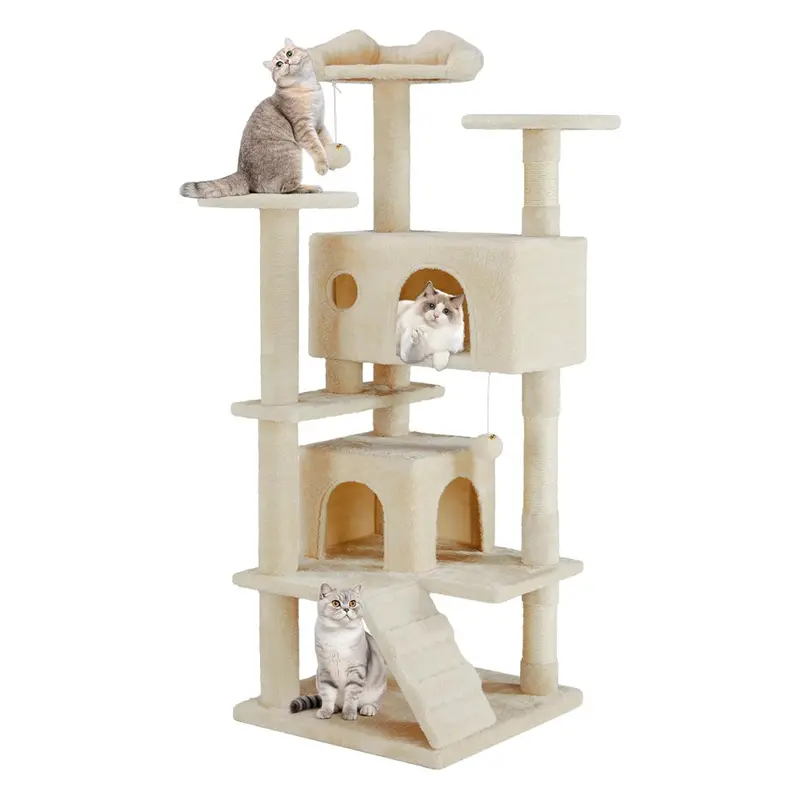 Aidoly 54 Inch Multi-Level Cat Tower 1