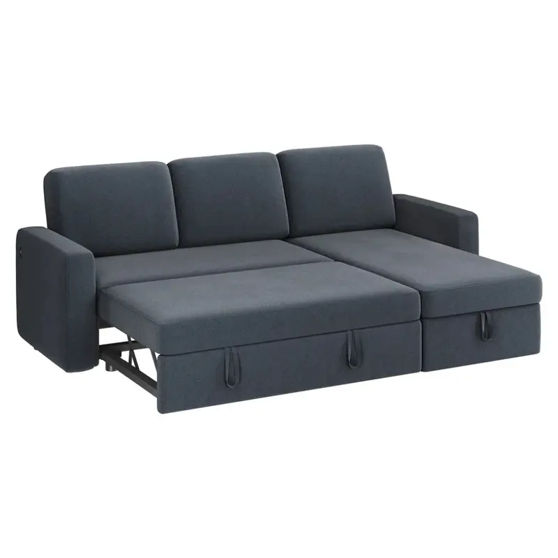 Alden Design Reversible Sectional Sofa With Storage Compartment 1