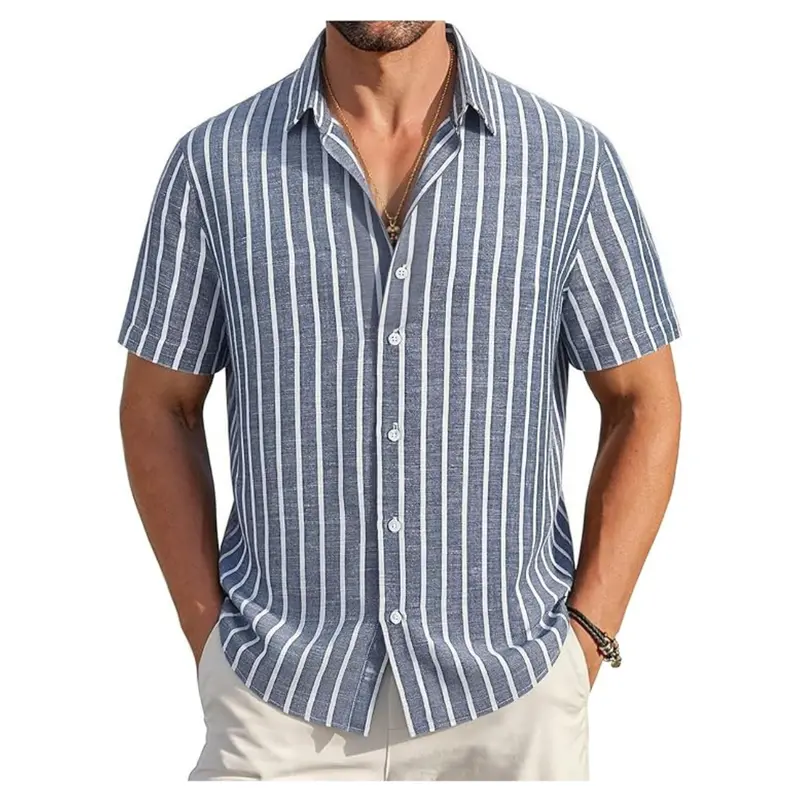 Alex Vando Men's Linen Button Down Shirt 1