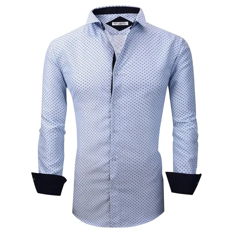 Alex Vando Men's Printed Long Sleeve Regular Fit Shirt 1