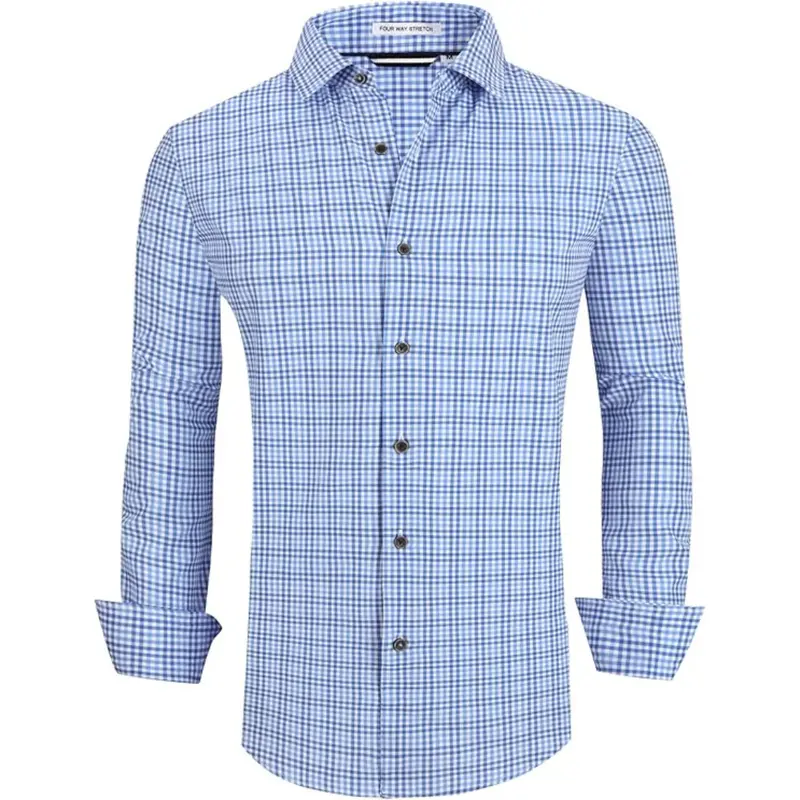 Alex Vando Men's Wrinkle Free 4-Way Stretch Casual Shirts 1