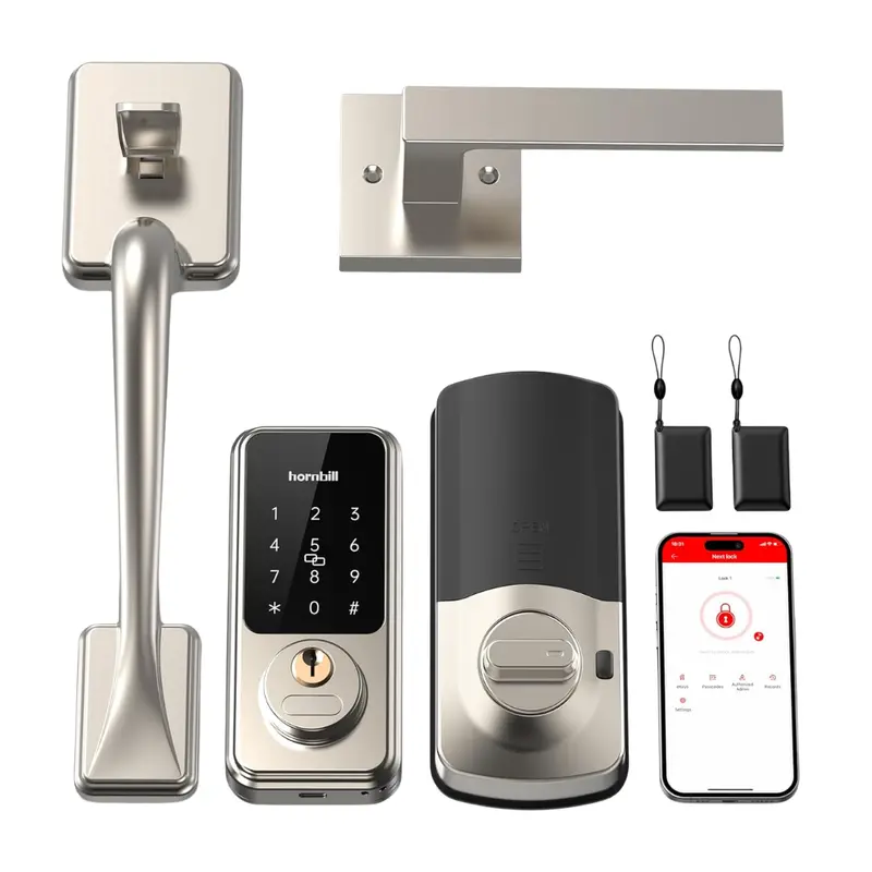 Alexa Smart Keypad Door Lock Set W/ App/Ic Card/Auto&One-Touch (2 Colors) 1