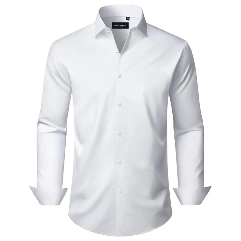 Alimens & Gentle Wrinkle Resistant White Dress Shirt For Men (Various) 1