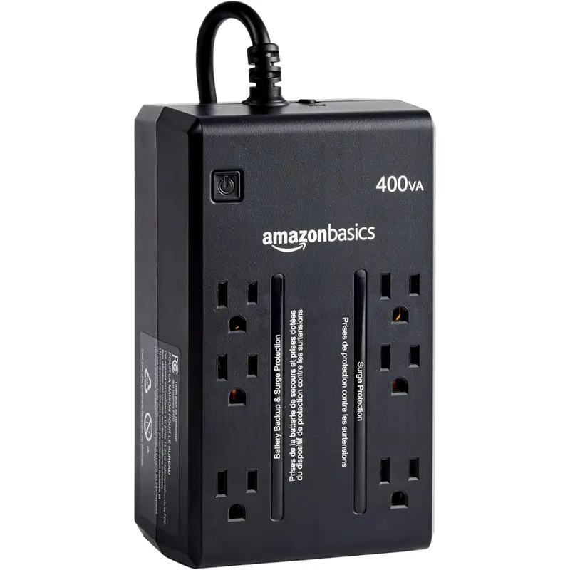 Amazon Basics 6-Outlets Standby Ups 400Va 255W Surge Protector & Battery Backup 1