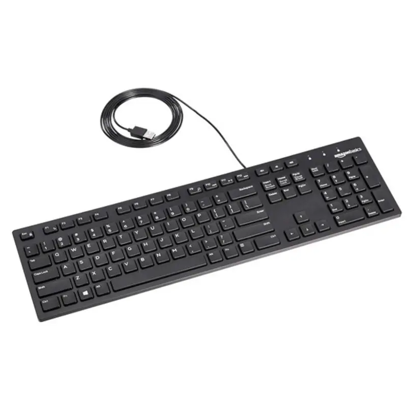 Amazon Basics Matte Black Wired Keyboard 1