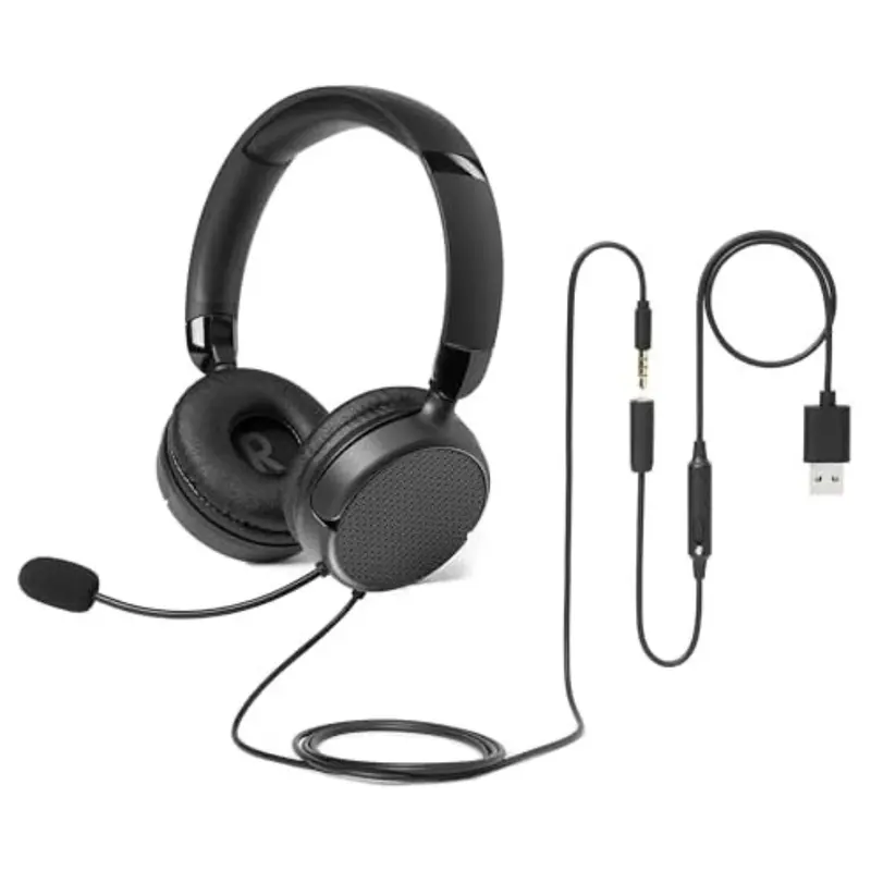 Amazon Basics On Ear Wired Computer Headset With Microphone 1