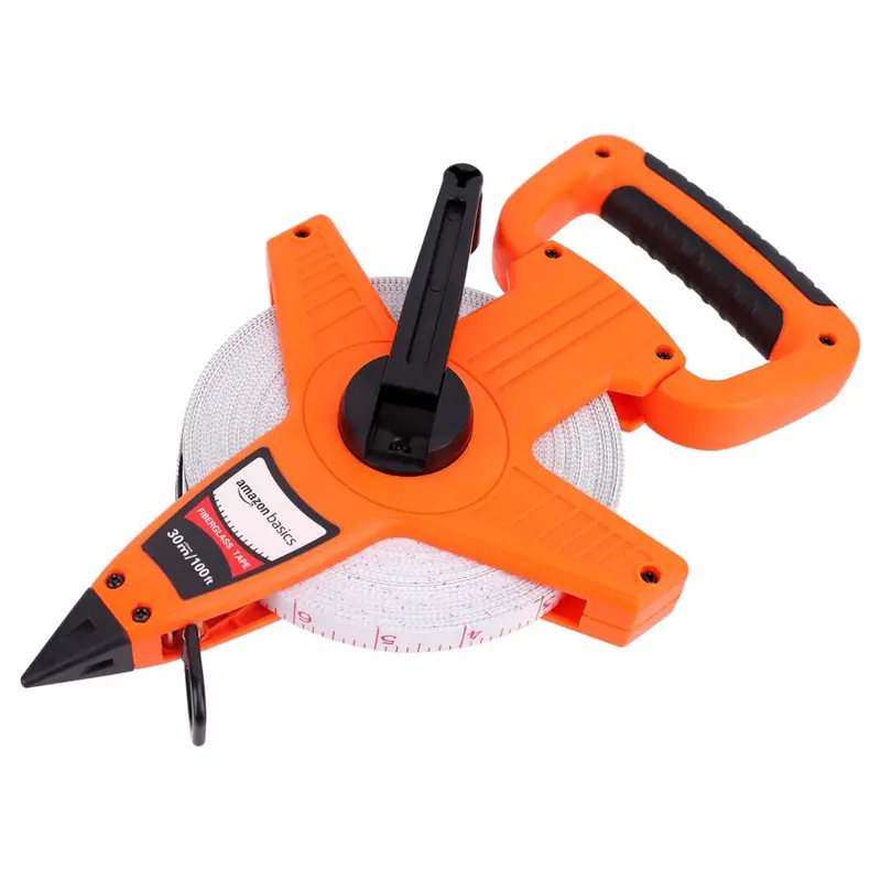 Amazon Basics Open Reel Fiberglass Measuring Tape (100Ft) 1